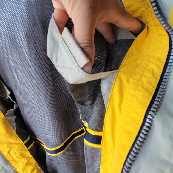 VINTAGE GAP REFLECTIVE RACING STRIPED HOODED WINDBREAKER JACKET XS STRIPED - Picture 11 of 14